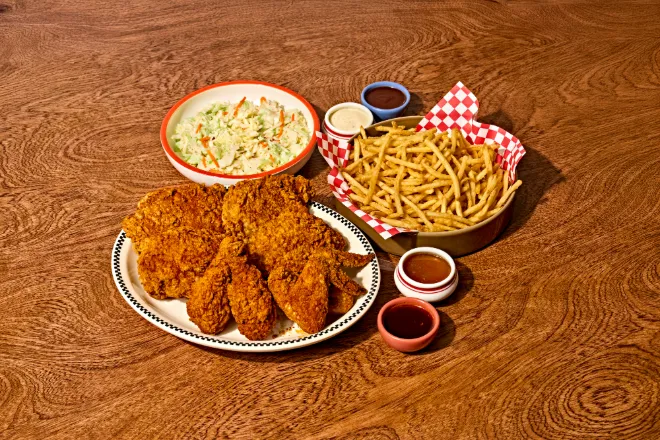 Tenders, fries and slaw combo