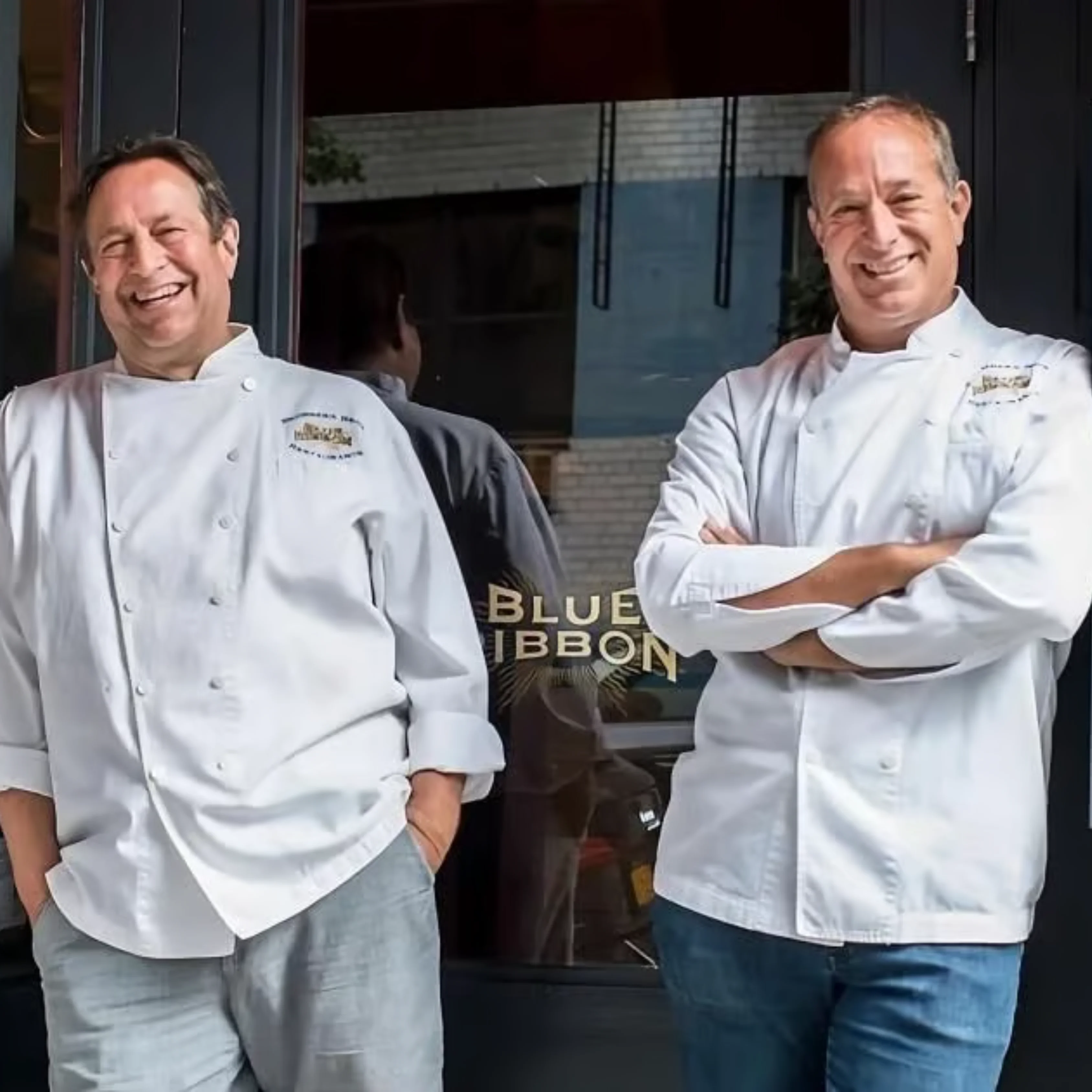 Eric and Bruce Bromberg in their kitchen whites