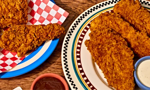 Plate of Blue Ribbon fried chicken